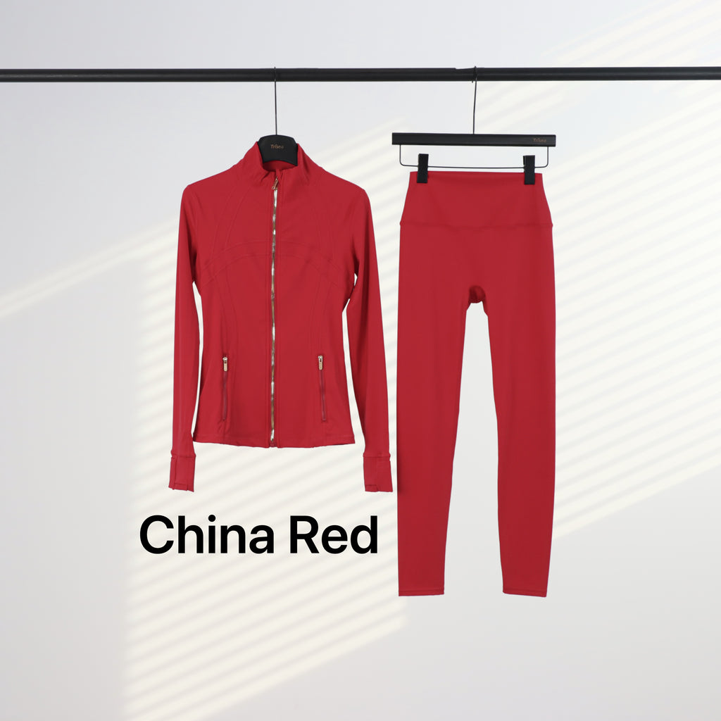 Lu Gold Zip Leggings & Jacket Sets (20+ Colours)