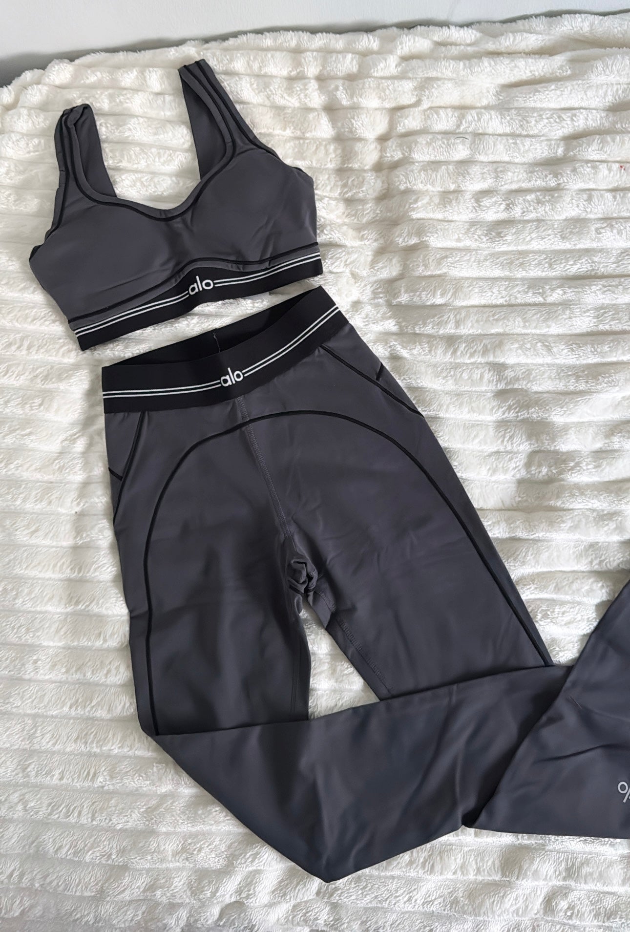 Charcoal Grey Air Brush Yoga Set