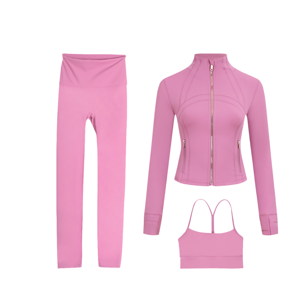 3 Piece Leggings, Bra & Jacket Sets