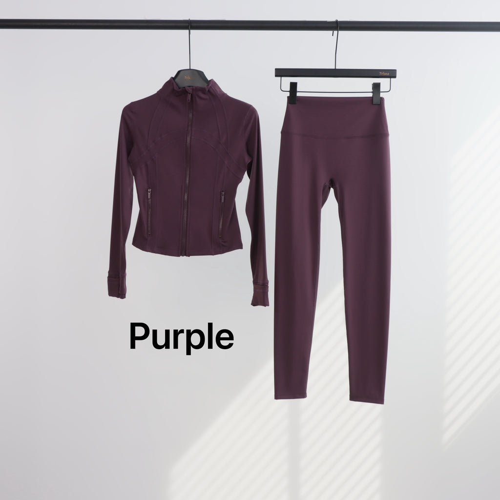 Lu Cropped Leggings Gym Full Sets (23 Colours)