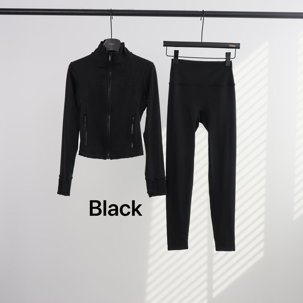 Lu Cropped Leggings Gym Full Sets (23 Colours)