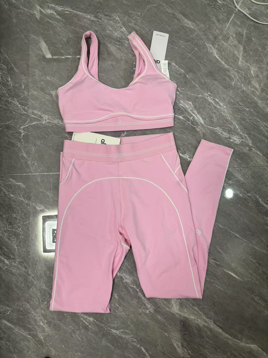 Baby Pink Air Brush Yoga Set