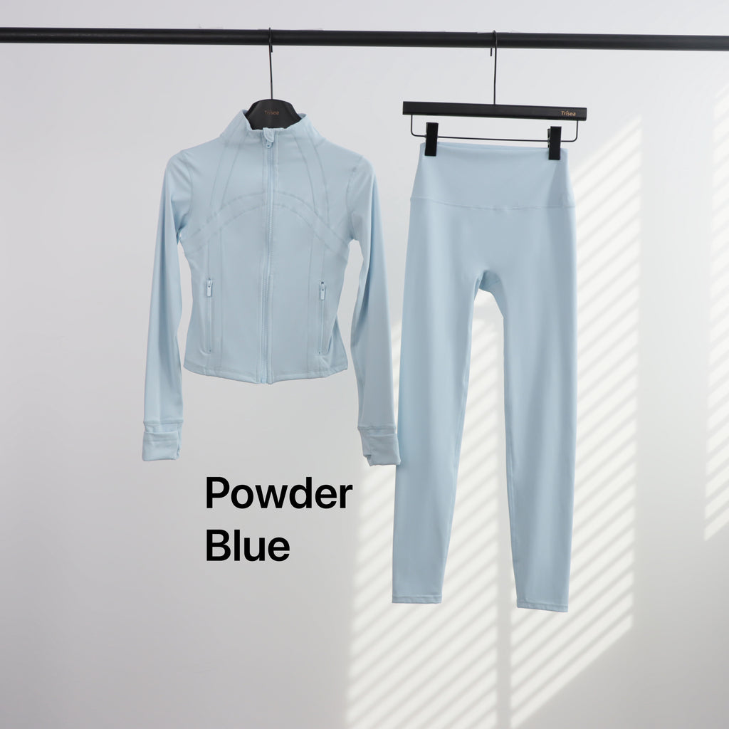 Lu Cropped Leggings Gym Full Sets (23 Colours)