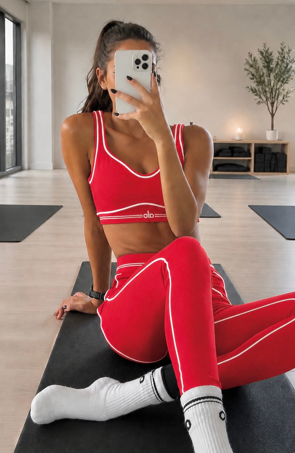 Red Air Brush Yoga Sets