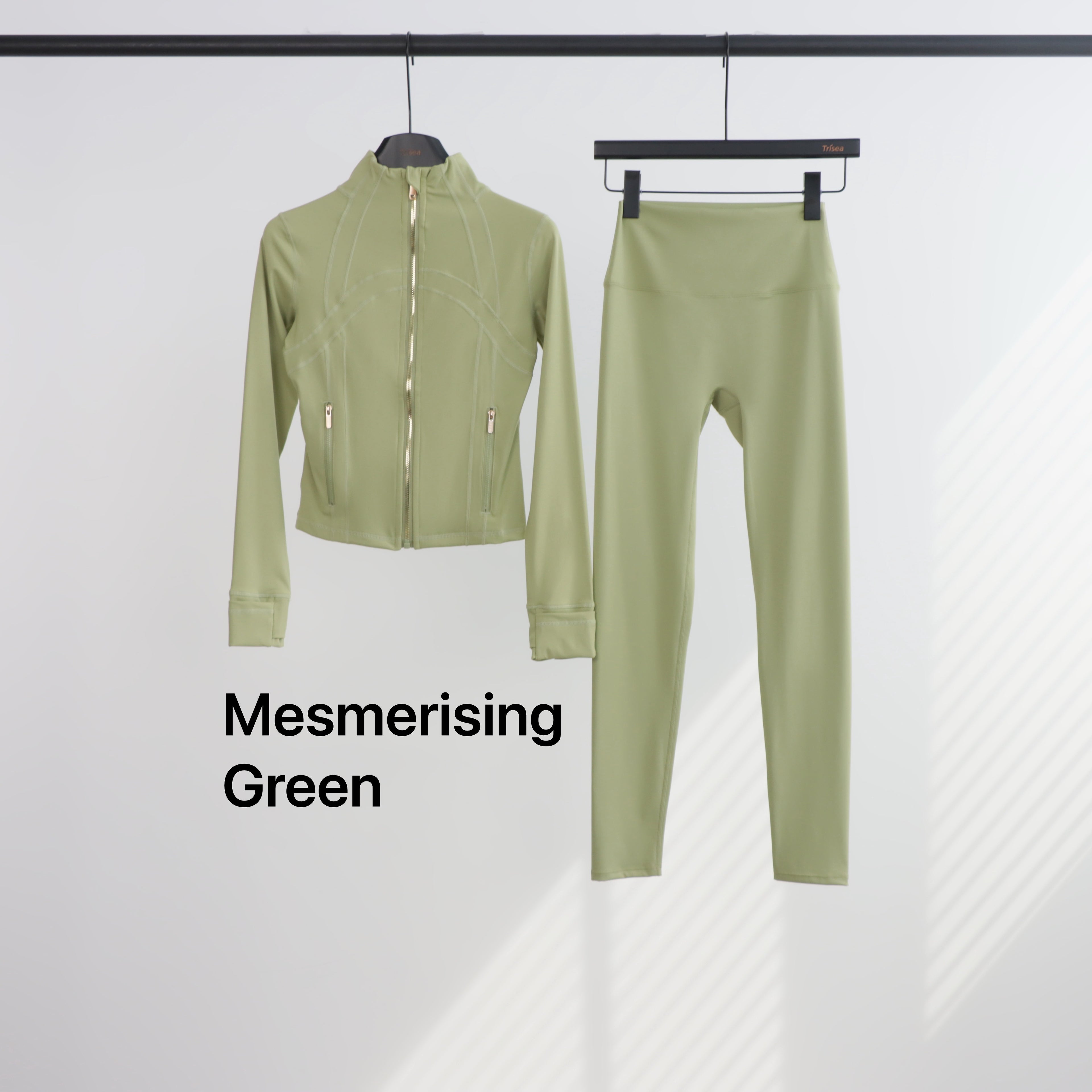 Lu Gold Zip Leggings & Cropped Jacket Sets (20+ Colours)