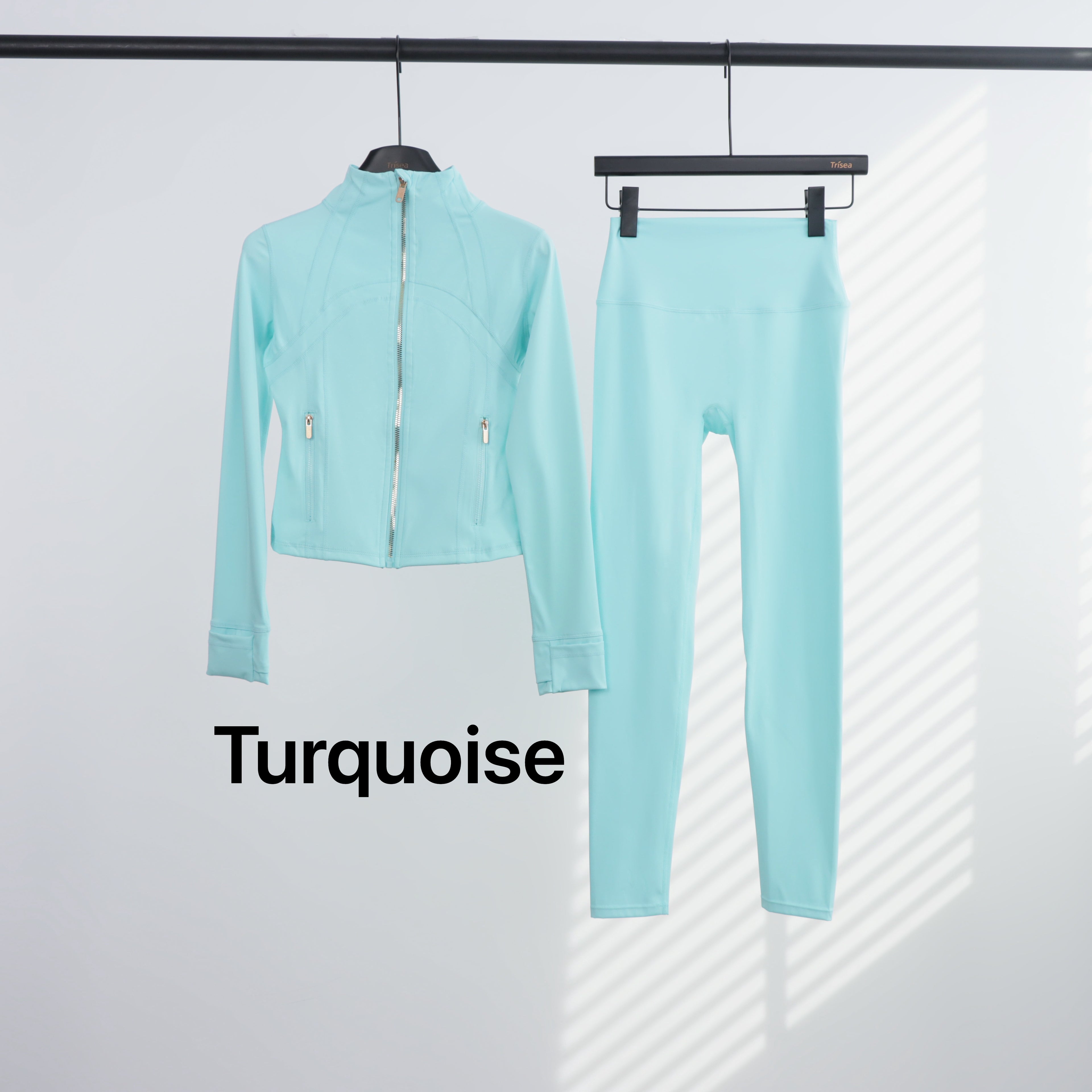 Lu Gold Zip Leggings & Cropped Jacket Sets (20+ Colours)
