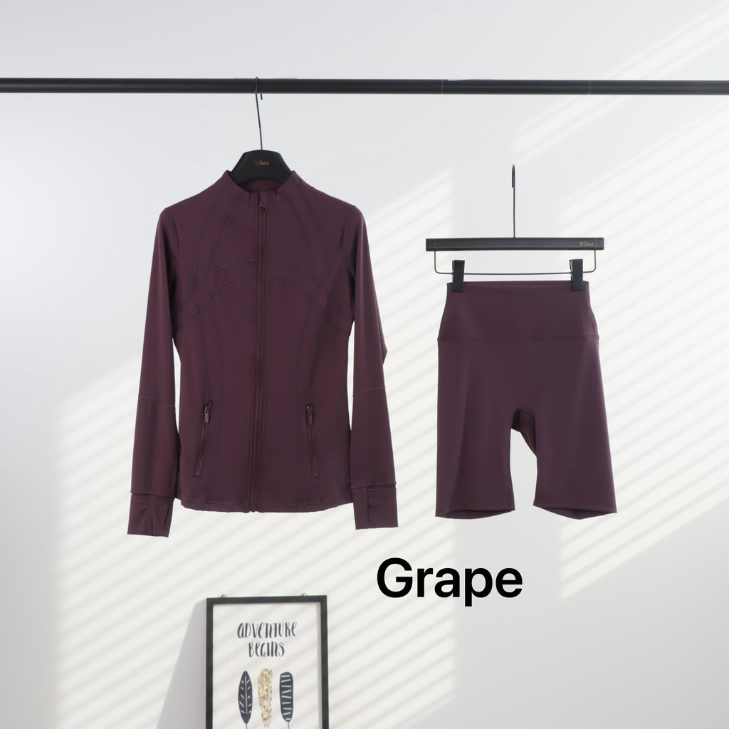 Lu Full Coloured Jacket & Short Sets