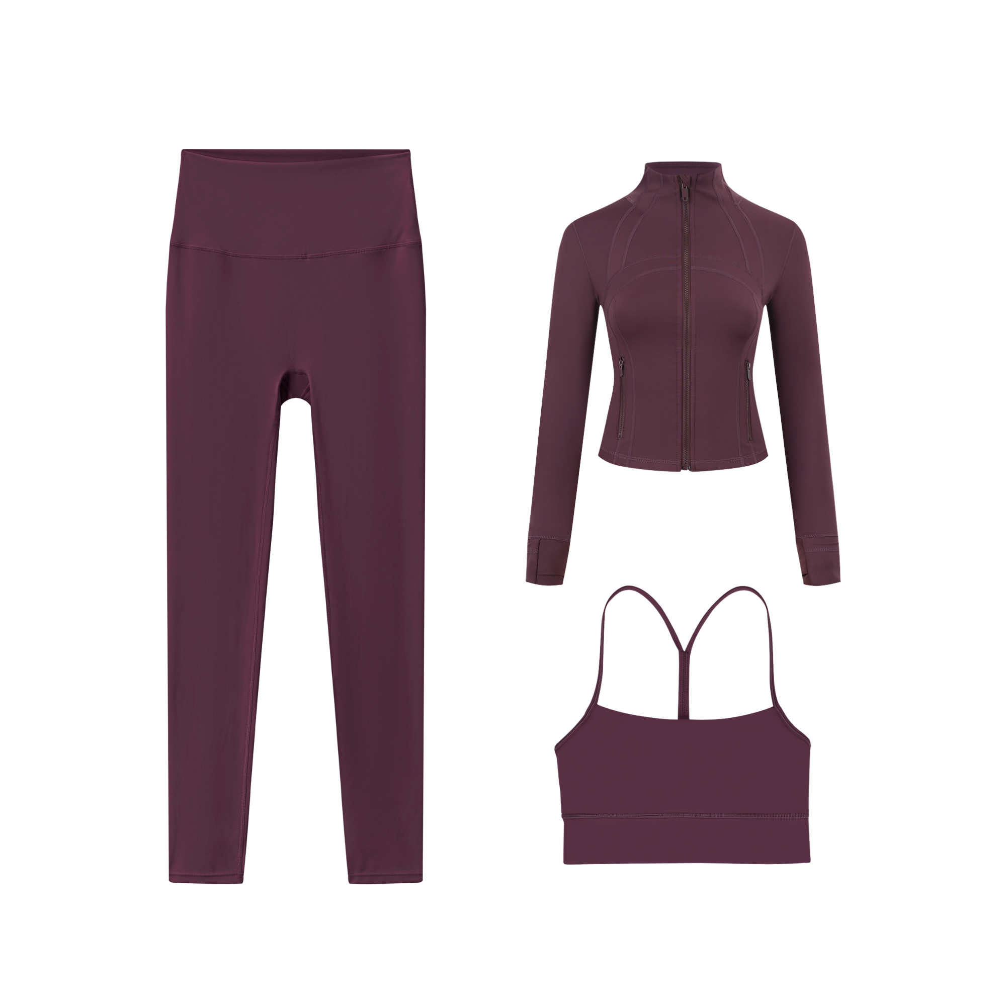 3 Piece Leggings, Bra & Jacket Sets