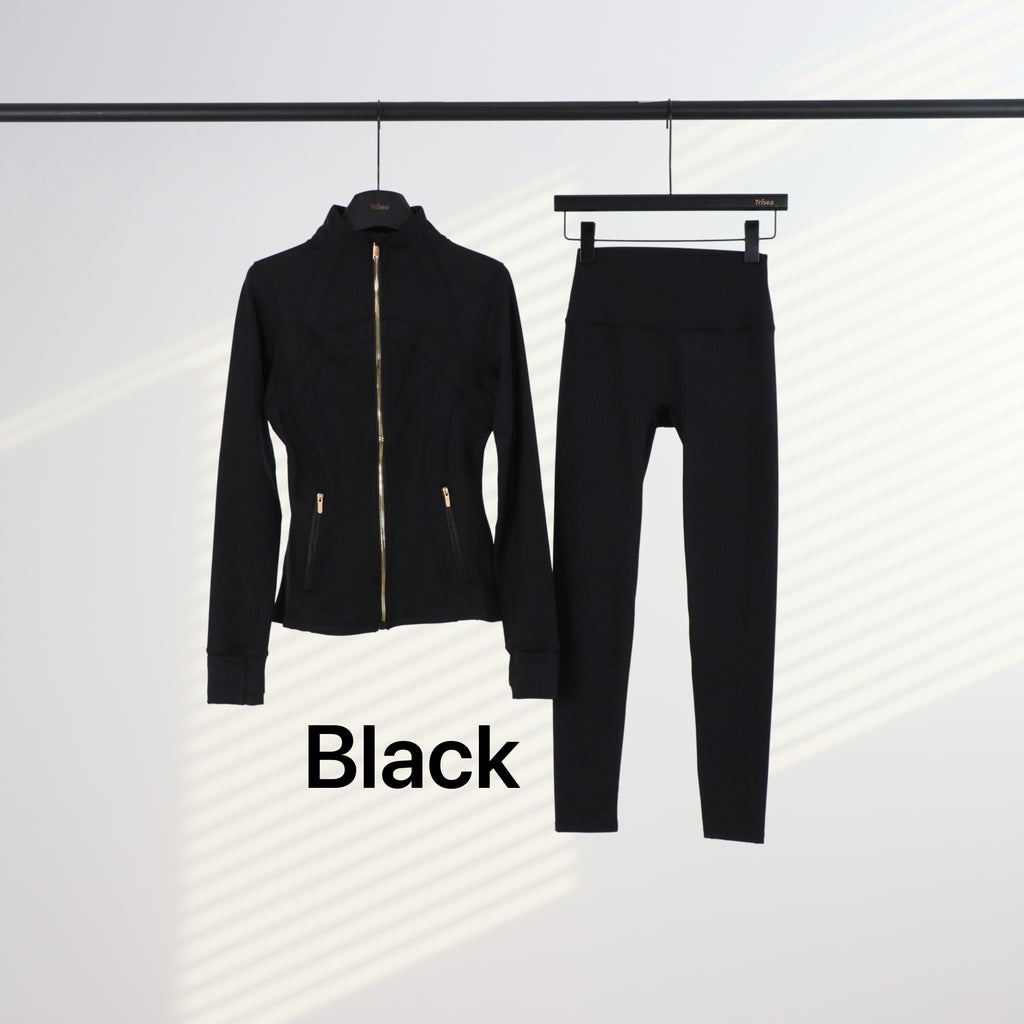 Lu Gold Zip Leggings & Jacket Sets (20+ Colours)