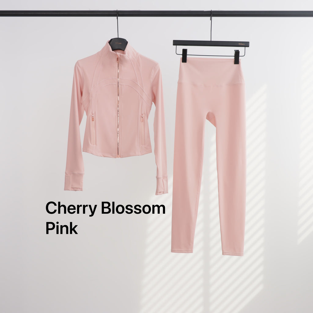 Lu Gold Zip Leggings & Cropped Jacket Sets (20+ Colours)