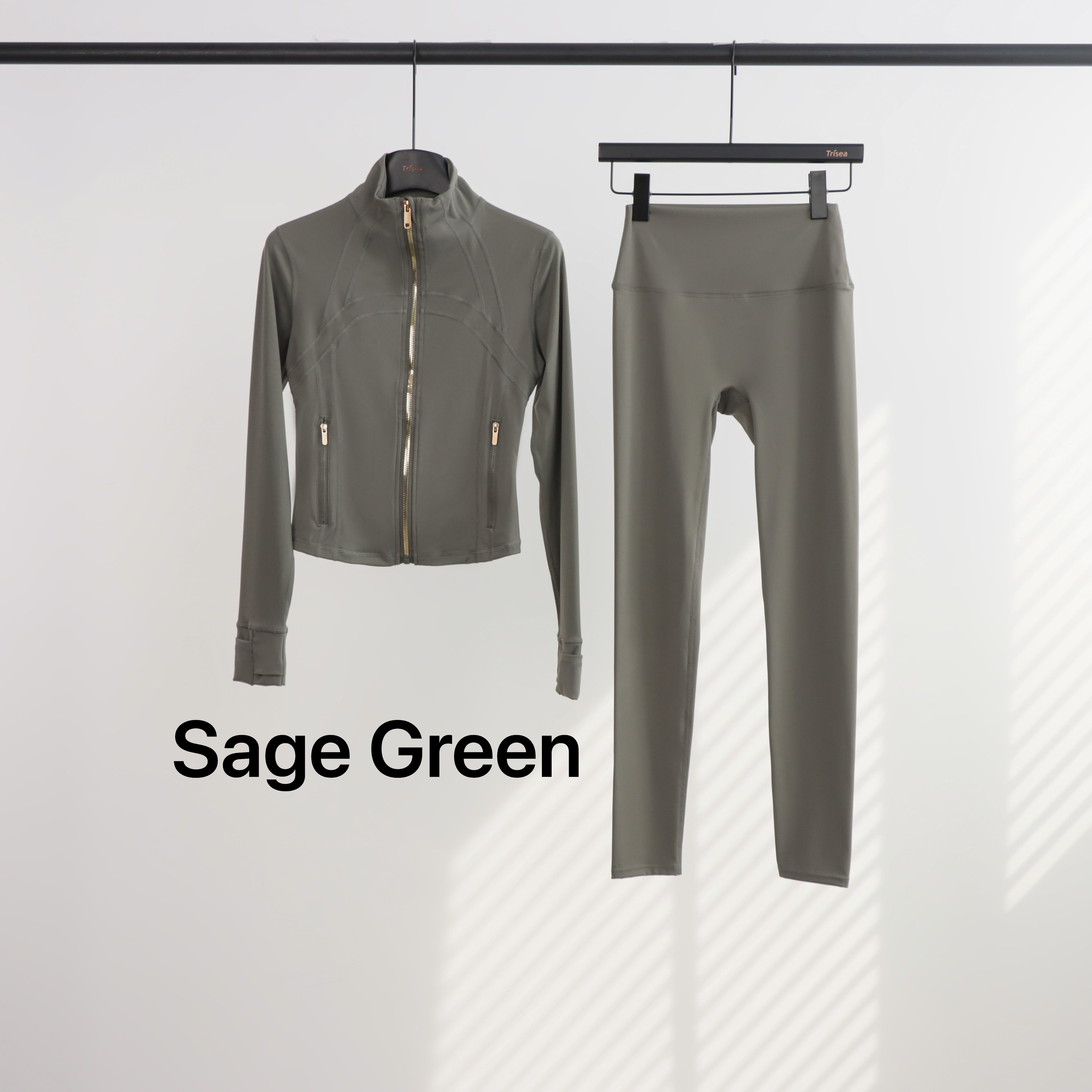 Lu Gold Zip Leggings & Cropped Jacket Sets (20+ Colours)