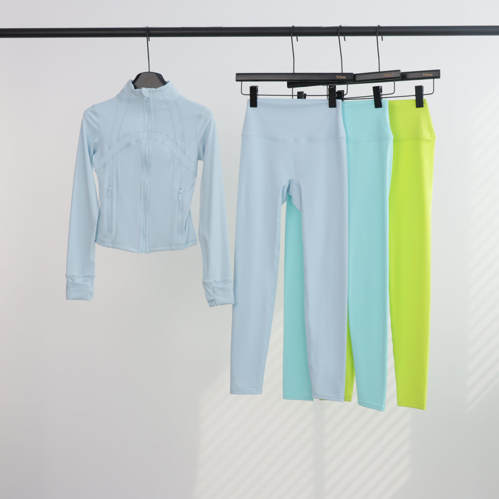 Lu Cropped Leggings Gym Full Sets (23 Colours)