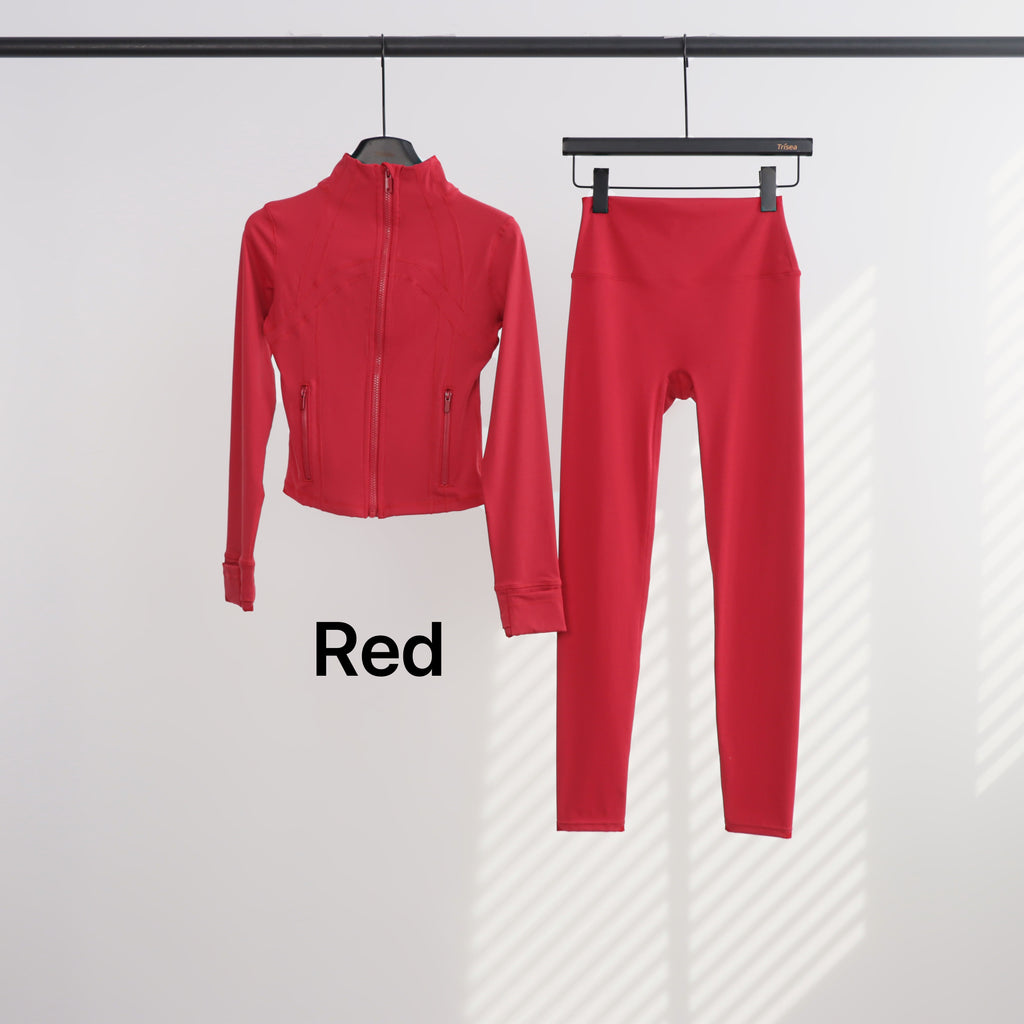 Lu Cropped Leggings Gym Full Sets (23 Colours)