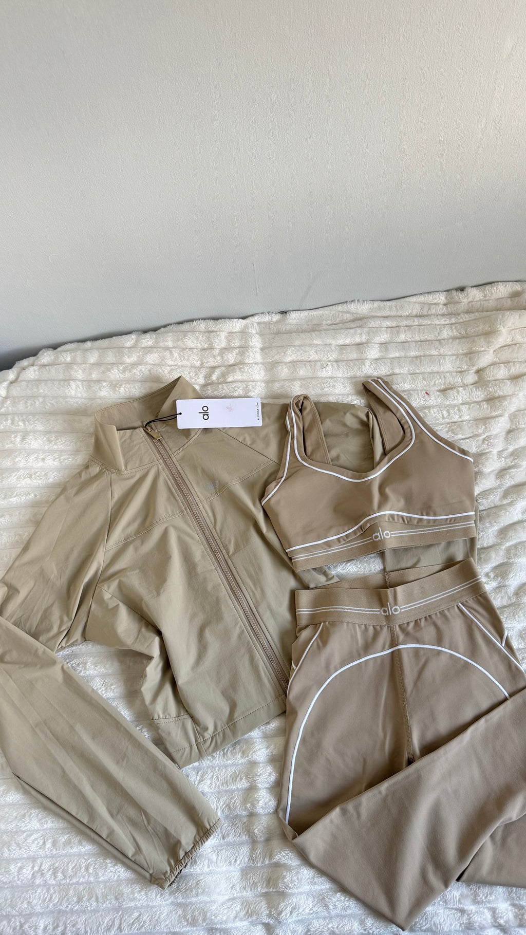 Beige Jacket & Yoga Set